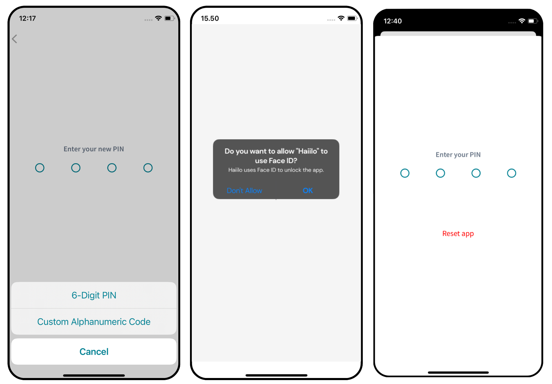 Beispiel-Screenshots zur App-Sperre