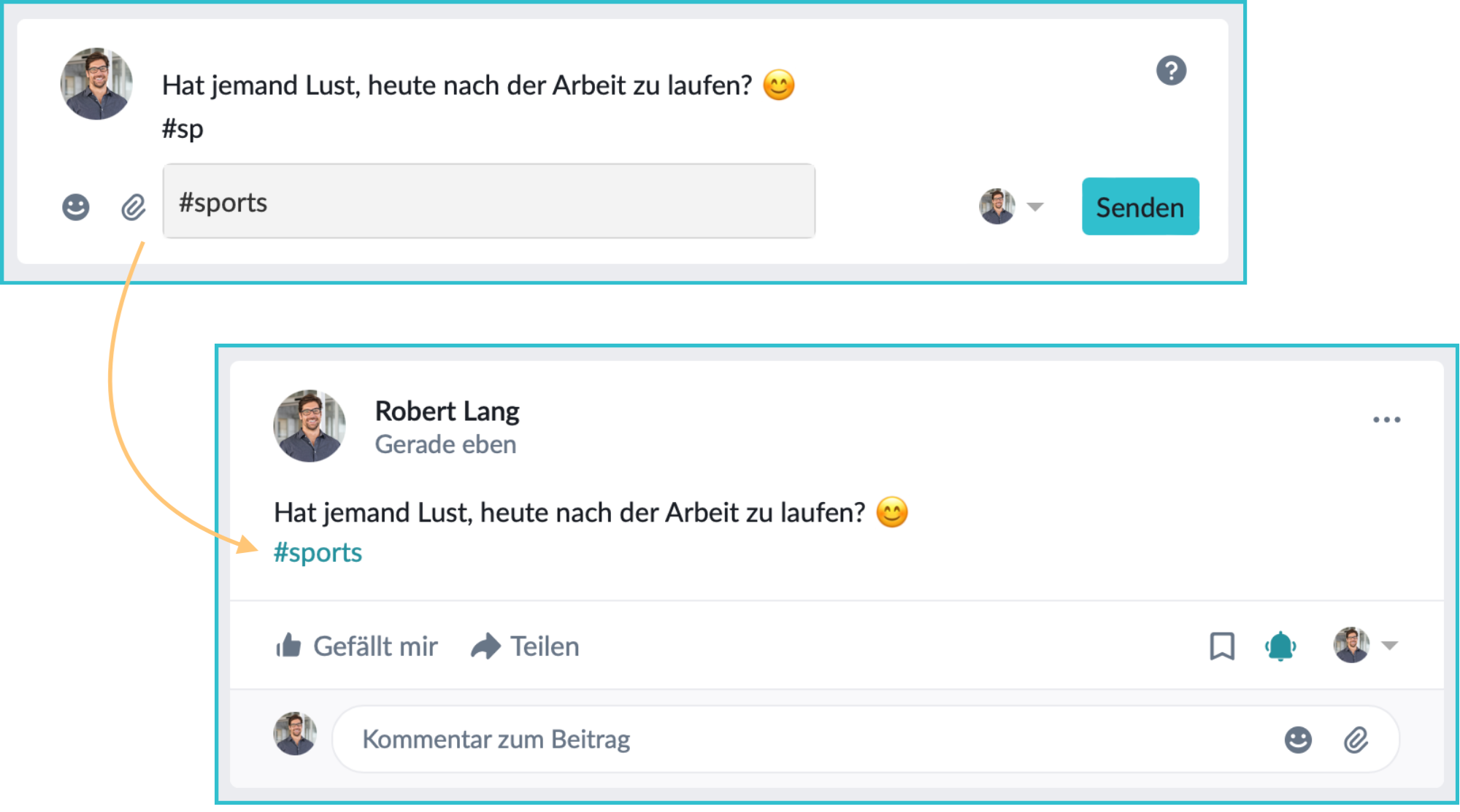 ein Hashtag in einem Timeline-Post.png