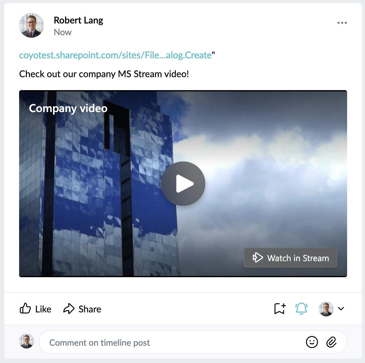 timeline post with ms stream embed video.png
