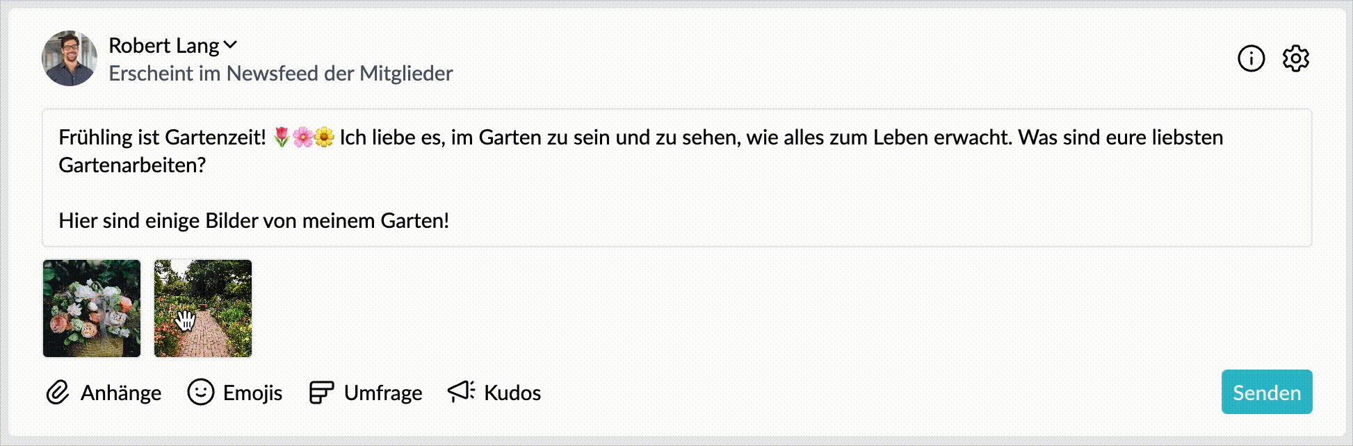 Ordne die Bilder in einem Beitrag in der Timeline.gif