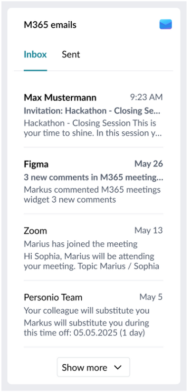 M365 emails widget.png