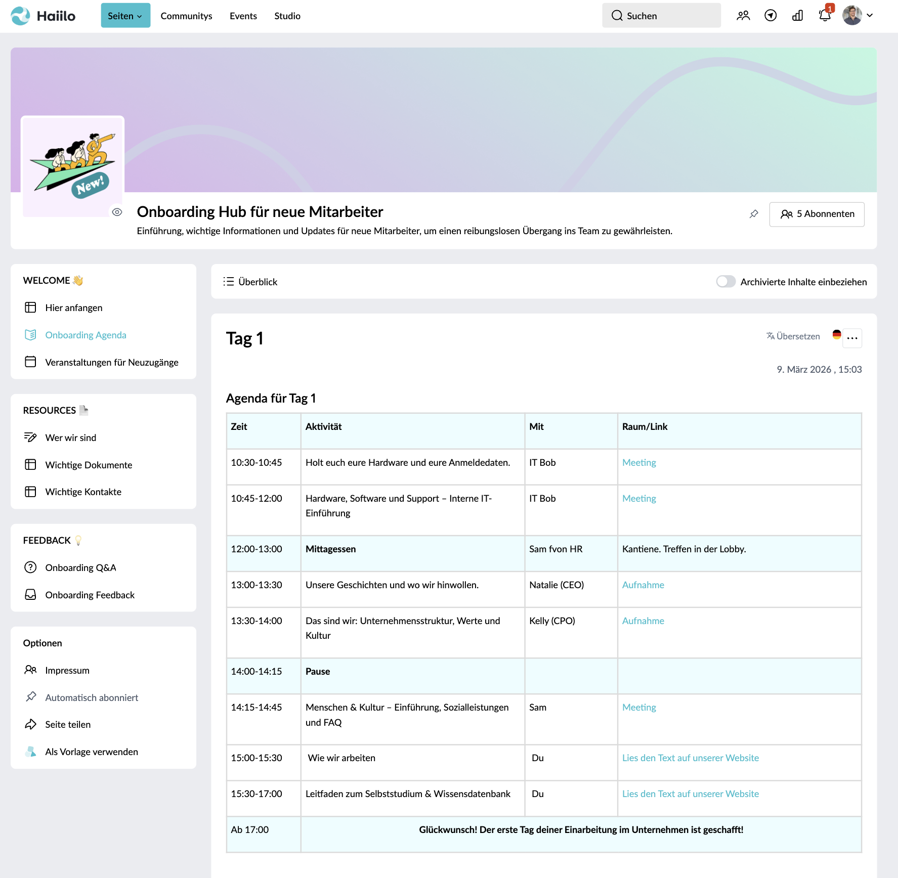 Tag 1 Onboarding
